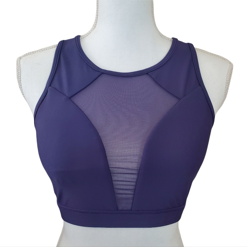 P’tula Blue Mesh Sports Bra Crop Top S